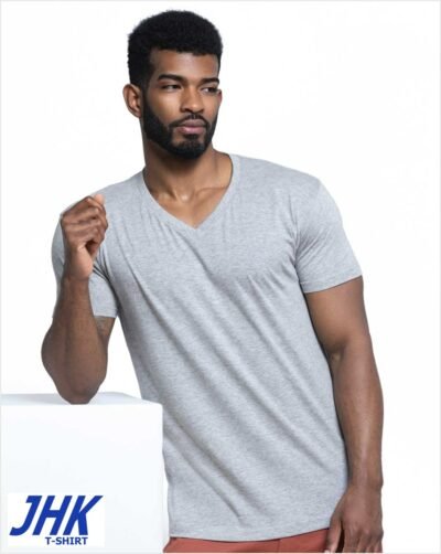 T-shirt męski JHK typu V-neck dopasowany